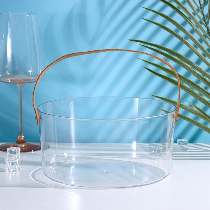 Ведёрко для льда Доляна, 2,6 л, 21×21×10 см, цвет прозрачный Ведёрко для льда Доляна, 2,6 л, 21×21×10 см, цвет прозрачный