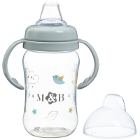 Поильник - непроливайка детский с мягким носиком &laquo;M&B&raquo;, 270 мл., с ручками, цвет серый