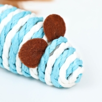 Игрушка для кошек "Мышь-погремушка", 7 см, бело-голубая Игрушка для кошек "Мышь-погремушка", 7 см, бело-голубая