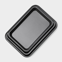 Набор противней Доляна &laquo;Жаклин&raquo;, 3 предмета: 34&times;24 см, 31,5&times;22 см, 30&times;20 см, антипригарное покрытие, цвет чёрный