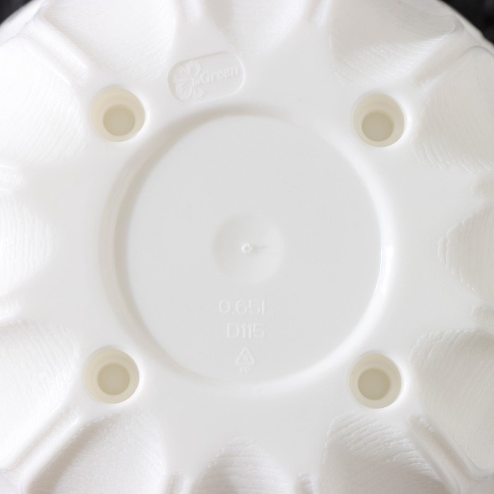 Горшок для цветов с поддоном &laquo;Wave&raquo;, 0,65 л, d=11,5 см, белоснежный