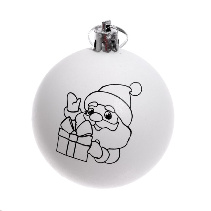 Ёлочные шары под раскраску на новый год &laquo;Новый год&raquo;, краски, 2 шт, новогодний набор для творчества