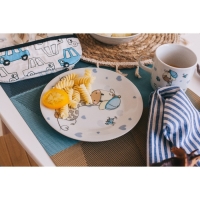 Набор детской посуды из керамики Доляна &laquo;Жирафик&raquo;, 3 предмета: кружка 230 мл, миска 400 мл, тарелка d=18 см