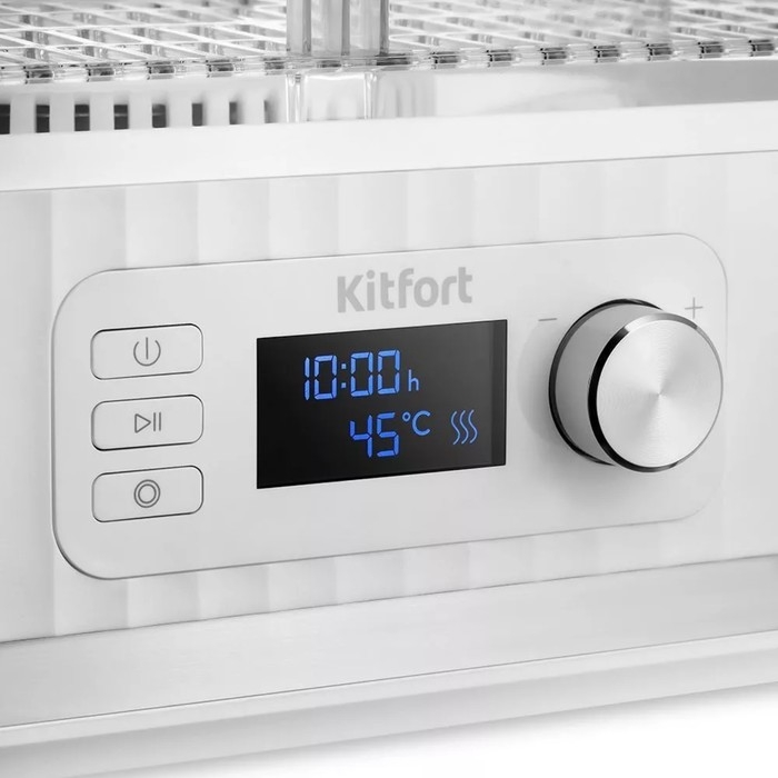 Сушилка для овощей и фруктов Kitfort КТ-1959, 450 Вт, 5 ярусов, таймер, белая Сушилка для овощей и фруктов Kitfort КТ-1959, 450 Вт, 5 ярусов, таймер, белая