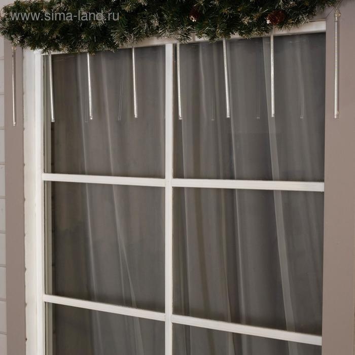 Гирлянда &laquo;Сосульки&raquo; 2.5 &times; 0.3 м, IP65, прозрачная нить, 192 LED, свечение тёплое белое с эффектом стекания, 12 В