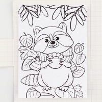 Подарочный набор в открытке: отрывной блок с заданиями и карандаши &laquo;Енот&raquo;