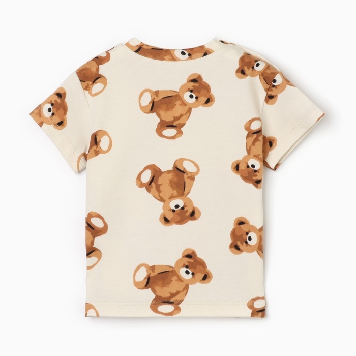 Футболка Крошка Я "Медвежата", рост 80-86, бежевый