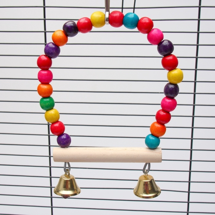 Качели для птиц с деревянной жердочкой 15 см, микс цветов Качели для птиц с деревянной жердочкой 15 см, микс цветов