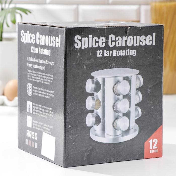 Набор для специй на подставке &laquo;Шеф&raquo;, 16&times;22 см, 12 шт