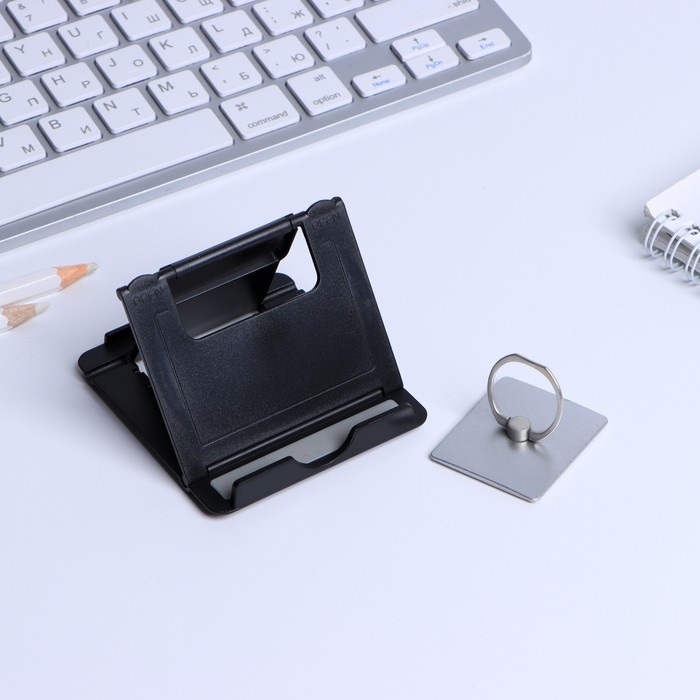 Подарочный набор &laquo;Настоящему защитнику&raquo;: подставка для телефона и кольцо на чехол