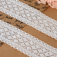 Кружево вязаное, 50 мм × 10 ± 1 м, цвет белый Кружево вязаное, 50 мм × 10 ± 1 м, цвет белый