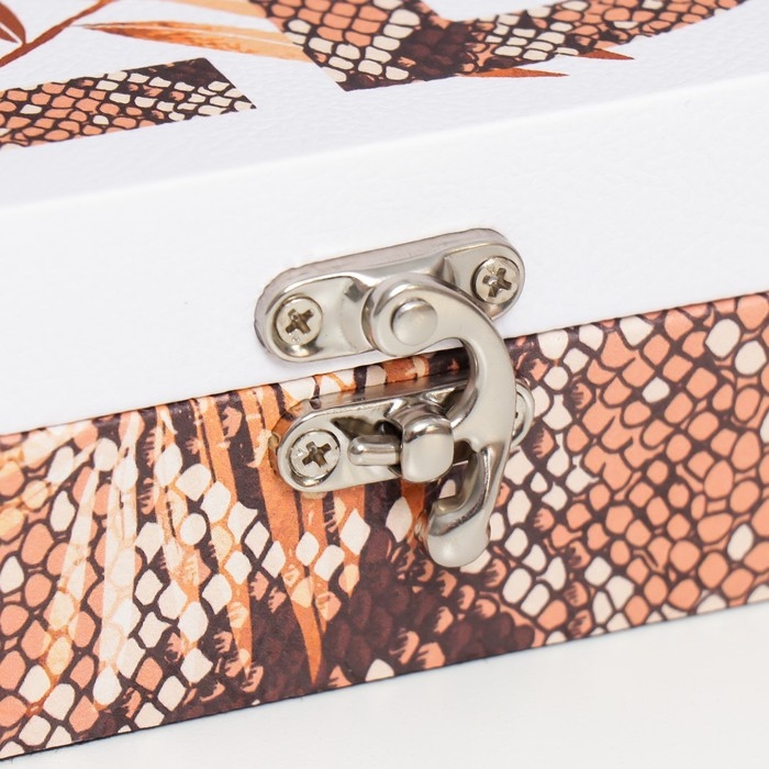 Шкатулка дерево "Змеиная кожа" кожзам 5,5х24х17 см