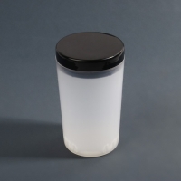 Ёмкость для очистки и хранения кистей, с держателями и крышкой, 200 мл, цвет прозрачный/чёрный