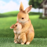 Садовая фигура "Зайчиха с зайчонком" 13х12х25см Садовая фигура "Зайчиха с зайчонком" 13х12х25см