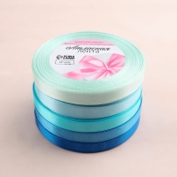 Набор атласных лент, 5 шт, размер 1 ленты: 10 мм × 23 ± 1 м, цвет синий спектр Набор атласных лент, 5 шт, размер 1 ленты: 10 мм × 23 ± 1 м, цвет синий спектр