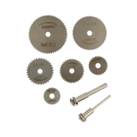 Набор кругов отрезных для граверов и бормашин ТУНДРА, 6 насадок и адаптеры 3.2/6 мм