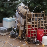 Гирлянда &laquo;Нить&raquo; 5 м, IP20, прозрачная нить, 50 LED, свечение жёлтое, 8 режимов, 220 В