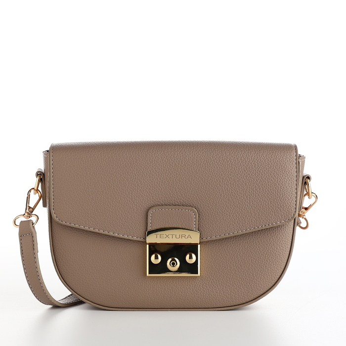 Сумка женская на клапане, TEXTURA, маленький размер, цвет бежевый Сумка женская на клапане, TEXTURA, маленький размер, цвет бежевый