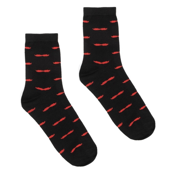 Носки MINAKU &laquo;Усы&raquo;, мужские, цвет чёрный, размер 40-41 (27 см)