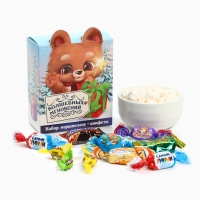 Сладкий детский новогодний подарок &laquo;Медведь&raquo;, конфеты и маршмеллоу, 250 г.