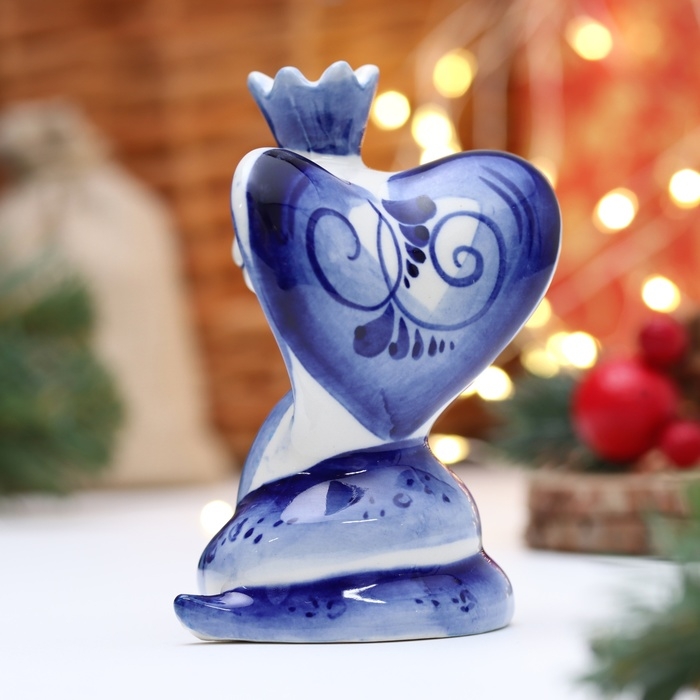 Новый год. Сувенир символ года Новый год. Сувенир символ года "Змея с короной", гжель