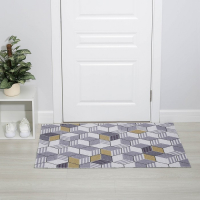 Коврик придверный грязезащитный Доляна &laquo;Мозаика&raquo;, вырезной, 80&times;120 см, цвет серый, коричневый