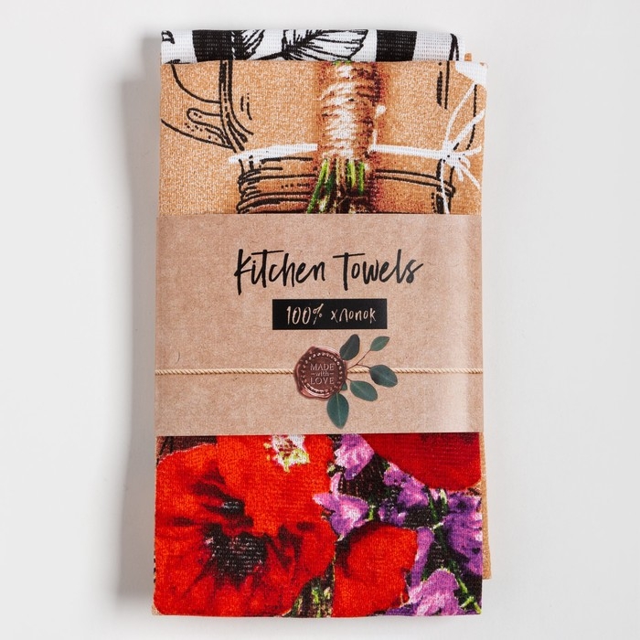 Подарочный набор кухонных полотенец &laquo;8 марта:Весенний праздник&raquo; 35х60 см - 2 шт.