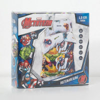 Постельное бельё 1,5 сп "Команда Мстители", размер 143х215 см, 150х214 см, 50х70 см-1 шт., 100% хлопок, бязь Постельное бельё 1,5 сп "Команда Мстители", размер 143х215 см, 150х214 см, 50х70 см-1 шт., 100% хлопок, бязь