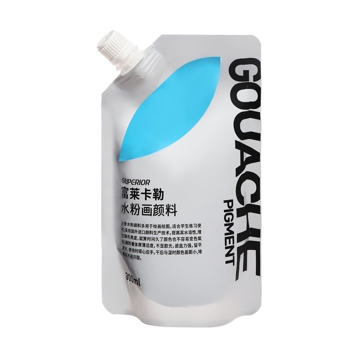 Гуашь художественная 300 мл, в дой-паке с крышкой, голубой Гуашь художественная 300 мл, в дой-паке с крышкой, голубой