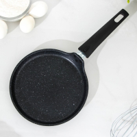 Сковорода блинная, d=20 см, пластиковая ручка, антипригарное покрытие, цвет тёмный мрамор Сковорода блинная, d=20 см, пластиковая ручка, антипригарное покрытие, цвет тёмный мрамор