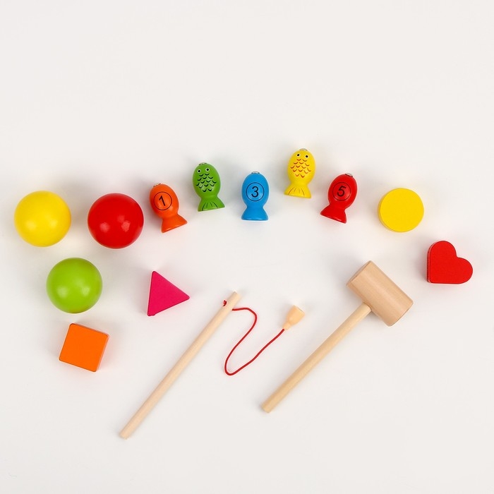 Логический центр 3 в 1 Стучалка + Рыбалка + Серпантинка &laquo;Море&raquo; 16 &times; 26 &times; 13,5 см