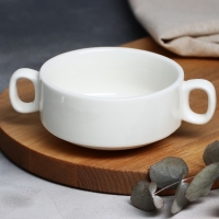 Супница с ручками керамическая «Приятного аппетита», 10.5 х 5 см, 220 мл, цвет белый Супница с ручками керамическая «Приятного аппетита», 10.5 х 5 см, 220 мл, цвет белый