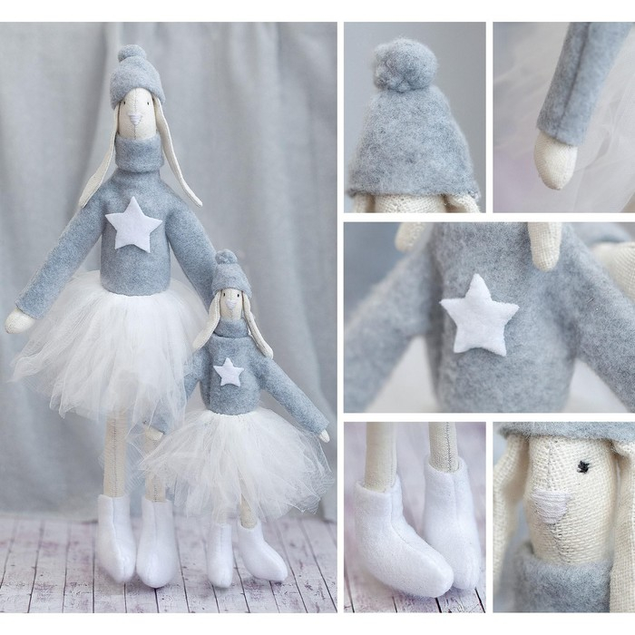 Набор для шитья. Интерьерные куклы своими руками &laquo;Домашние зайки Вэри и Бэри&raquo;, 38 см