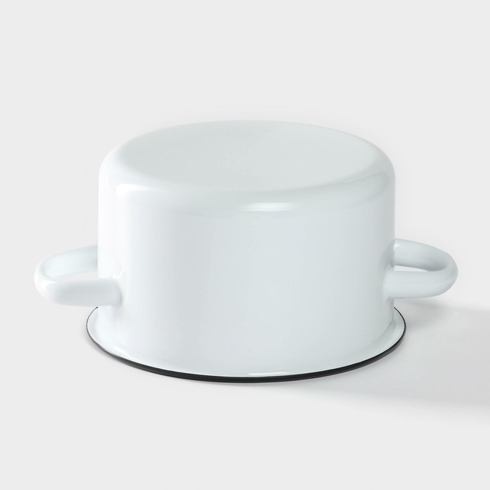 Кастрюля эмалированная, 1,5 л, металлическая крышка, цвет МИКС