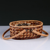 Корзина &laquo;Пикник&raquo;, без крышки с 2 мя ручками, 26&times;21&times;12/24, ротанг