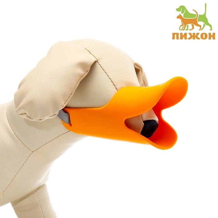 Намордник силиконовый фиксирующий, размер L (ОМ 17 см, ОШ 19-35 см), оранжевый Намордник силиконовый фиксирующий, размер L (ОМ 17 см, ОШ 19-35 см), оранжевый