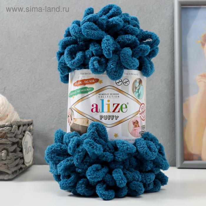 Пряжа Пряжа "Puffy" 100 % микрополиэстер 9м/100г (646 морской)