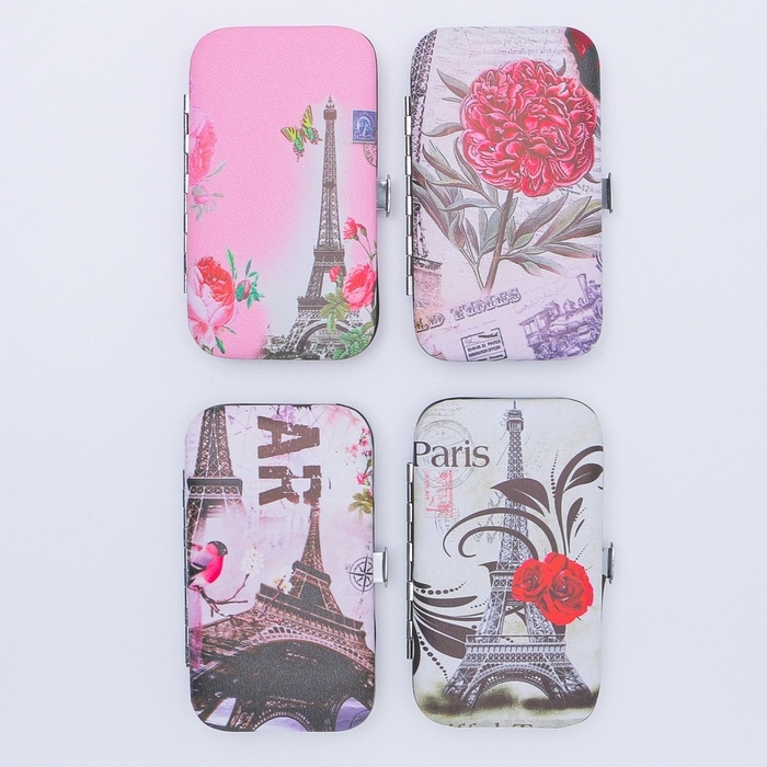 Набор маникюрный &laquo;Париж&raquo;, 6 предметов, в футляре, рисунок МИКС