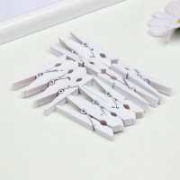 Прищепки дерево, 45 мм, (набор 10 шт.) белый Прищепки дерево, 45 мм, (набор 10 шт.) белый