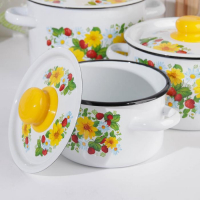 Набор кастрюль &laquo;Земляника&raquo;, 3 предмета: 1,5 л, 2,9 л, 4,5 л, индукция