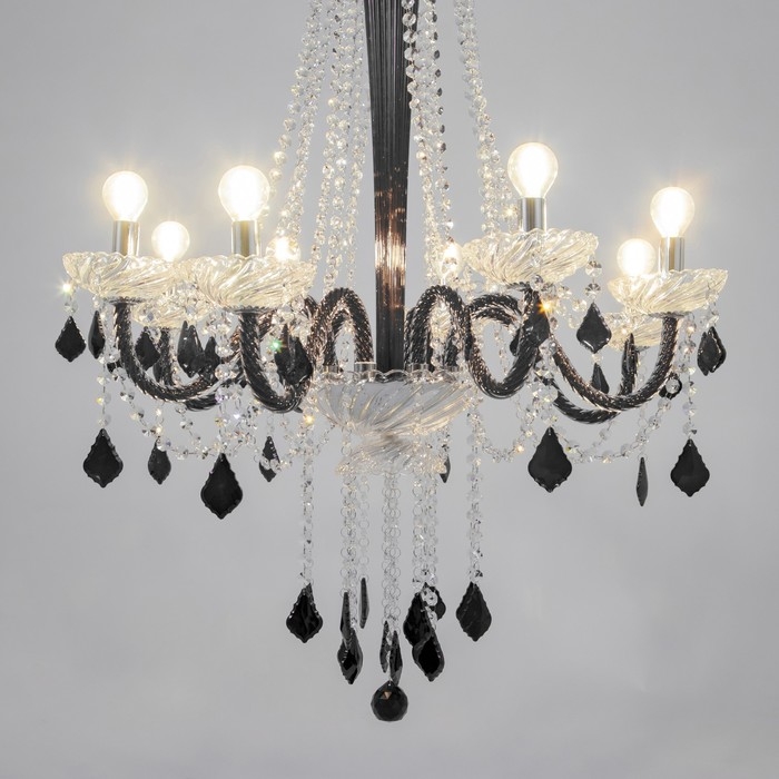 Люстра Люстра "Карина" 8хЕ14 40Вт черный 75х75х100-130см BayerLux