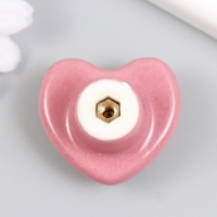 Ручка для шкатулки керамика, металл "Сердечко" розовая 3,8х3,8х3 см Ручка для шкатулки керамика, металл "Сердечко" розовая 3,8х3,8х3 см