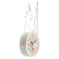 Часы настенные двусторонние, на подвесе "Птичка на ветке", d-23 см, белые Часы настенные двусторонние, на подвесе "Птичка на ветке", d-23 см, белые