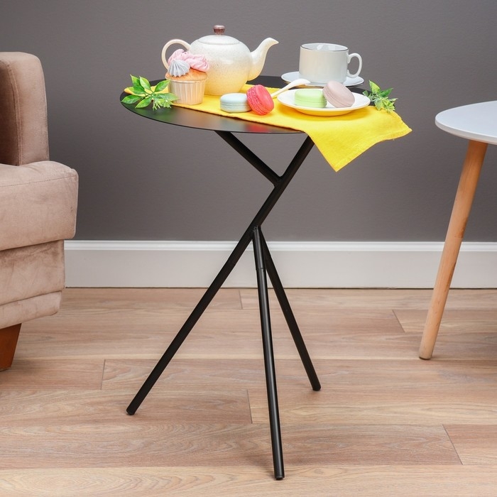 Кофейный столик "Луна" YS-8522, закаленное стекло 45х57 см