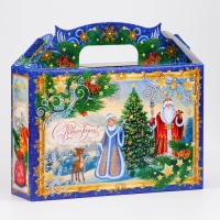 Новый год. Коробка подарочная новогодняя Ларец Традиции 26 х 23 х 7 см.