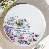 Тарелка фарфоровая &laquo;Прованс&raquo;, d=17,5 см, рисунок микс, цвет белый