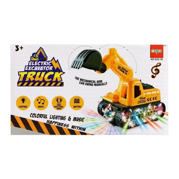 Экскаватор &laquo;Строитель&raquo;, работает от батареек, свет, звук