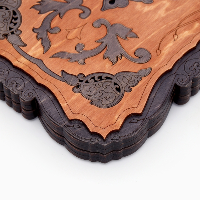 Нарды деревянные большие, резные, настольная игра "Узор", 45 х 45 см