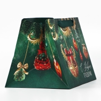 Пакет подарочный новогодний с широким дном &laquo;С Новым годом&raquo;, 25 х 19 х 18 см