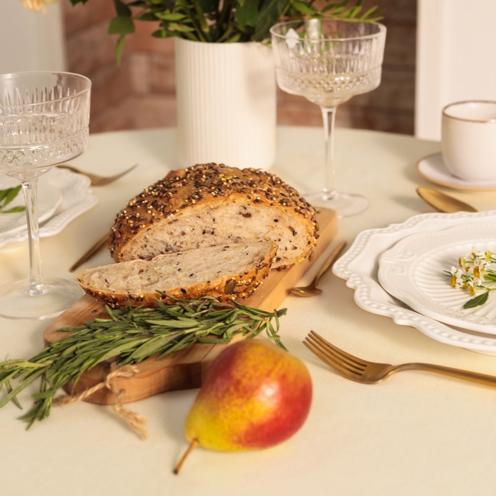 Скатерть Этель Home круглая 146 +/-2 см, цв. молочный, 100% хл, саржа 250 г/м2 Скатерть Этель Home круглая 146 +/-2 см, цв. молочный, 100% хл, саржа 250 г/м2